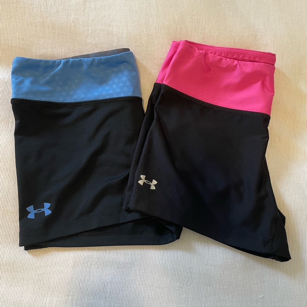 Under Armour Black and Pink/Blue Shorts